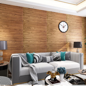 ไม้สีน้ำตาลเนื้อสัมผัสกระดาษแผ่นไม้วอลเลย์แบบผิวหยาบสติกเกอร์ติดผนังแบบมีกาวในตัวลอกออกได้ทันสมัย - Product Image 5