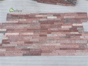 Panneau <span class=keywords><strong>de</strong></span> <span class=keywords><strong>pierre</strong></span> naturelle en quartzite rose, <span class=keywords><strong>pierre</strong></span> fendue, <span class=keywords><strong>pierre</strong></span> empilée pour revêtement mural - Product Image 5