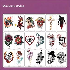 Autocollant de <span class=keywords><strong>tatouage</strong></span> rétro style américain, résistant à l'eau, longue durée, imprimé par transfert, fleurs peintes à la main, marguerites pour <span class=keywords><strong>bras</strong></span> - Product Image 6