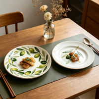 Assiettes de Dîner en Céramique Modernes et Créatives, Motif Olive, Écologiques, en Porcelaine, Assiettes à Dessert Imprimées Olive, Vaisselle de Table pour la Maison - Vente en Gros