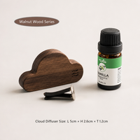 Désodorisant voiture magnétique en bois de noyer en forme de nuage, diffuseur d'huiles essentielles avec clip d'aération