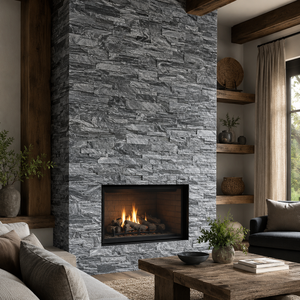 Revestimiento de Pared Exterior de Losa de Pizarra Negra, Diseño Minimalista de Superficie Dividida, Resistente a Ácidos - Product Image 6