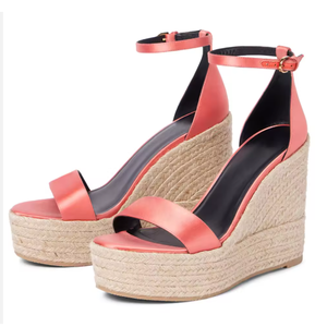 Sandales Espadrilles Femme à Talon Compensé et <span class=keywords><strong>Plateforme</strong></span>, en Satin <span class=keywords><strong>Rose</strong></span>, avec Bride Cheville Personnalisée – Collection 2024 - Product Image 2