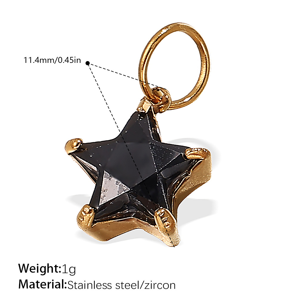 PJ464BKG Pendentif en or et zirconium noir