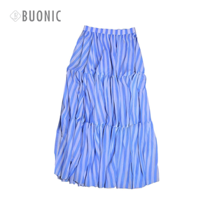 Hdj Copricostume da donna a balze lunghe a righe blu, con vita elasticizzata, linea ad A, in tessuto traspirante, taglie S M L XL - Product Image 2