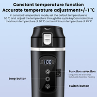Botella Termo Eléctrica Inteligente de Doble Capa con Aislamiento de Acero Inoxidable 304 para Auto, 12V 24V