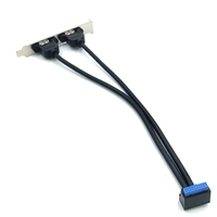 Kabel Ekspansi Braket Panel Belakang USB 3.0 Sudut 20Pin ke Kabel Pelat Port USB 3.0 Ganda untuk Motherboard PC Desktop Buatan Cina