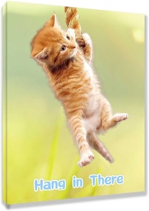 Affiche personnalisée « Hang in There Cat » en gros pour décoration murale, impressions sur toile, affiche pour art mural amusant, décoration moderne pour la maison, sans cadre - Product Image 5