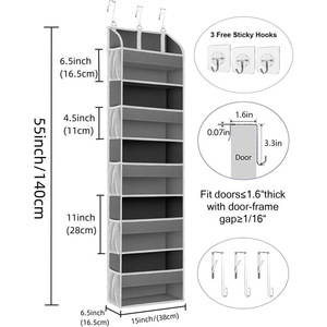 Cho Amazon Không Dệt Vải Cửa Ký Túc Xá Treo Lưu Trữ Túi Cross-Biên Giới Hộ Gia Đình Đồ Lót Tường Treo Túi Lưới - Product Image 4