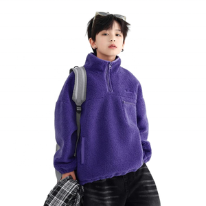 Unisex Trẻ Em Của Mùa Đông Thoáng Khí Rắn Mô Hình Polyester Lông Cừu Áo Khoác Phong Cách Mới Nửa Zip Áo Gió Áo Khoác Dày - Product Image 5