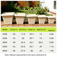 Jardinière carrée en plastique respirant avec fond de drainage en maille renforcée pour une croissance saine des racines, pot de fleurs intérieur/extérieur