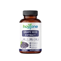 Extrait de pépins de raisin en marque blanche OEM, formule puissante 50:1, 95% de polyphénols, antioxydant, soutien immunitaire, capsules sans gluten pour adultes
