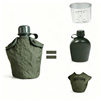 Ensemble de bouteilles d'eau pliables écologiques de 1 L pour le camping en plein air et la cuisine de survie