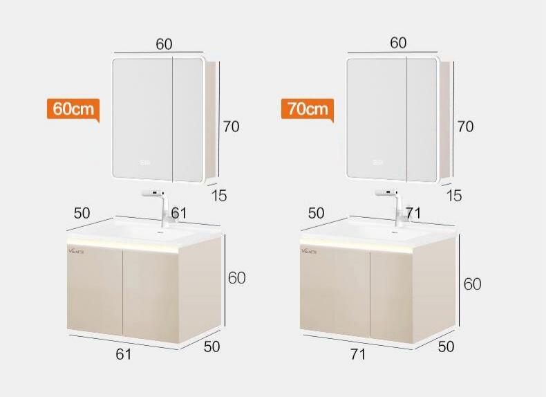 Mueble de baño de 60 cm + espejo inteligente