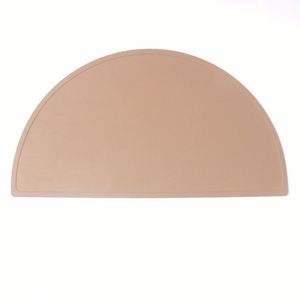 Cross-Border Direct Supply Food-Grade Silicone Anti-Scalding <b>Mats</b> Fan-Shaped <b>Plate</b> <b>Mats</b> Table Insulation for Baby Dining Set - Product Image 4