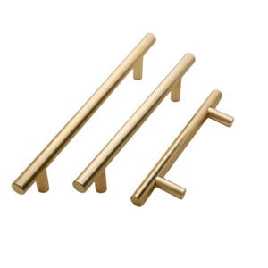 Poignée de meuble cylindrique en alliage d'aluminium 96mm 128mm 160mm Or Minimaliste à montage en surface pour tiroirs - Product Image 5