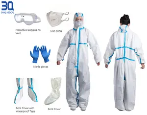 Small Quantity Retail Protective Clothing Safety Suit Set Safety Glasses N95 Medical Disposable Face Masks Gloves Bootcovers