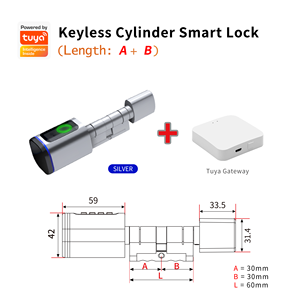 Cerradura Inteligente de Aleación de Aluminio con Huella Dactilar, Entrada sin Llave, Control por Aplicación Tuya, BLE Opcional para Múltiples Puertas - Product Image 5