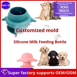 Ustensile de <span class=keywords><strong>lait</strong></span> <span class=keywords><strong>maternel</strong></span> en silicone anti-étouffement automatique pour animaux de compagnie avec conception animale simulée pour chatons pour chiens - Product Image 5