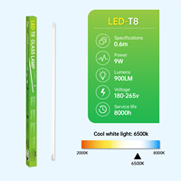 Tubo LED T8 de 18W y 1200mm con controlador IC, tubo de vidrio, 85LM/W, 6500K, blanco frío, doble condensador, luz lineal, reemplazo de lámpara fluorescente