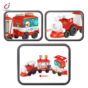 Chengji classique jouet Train en plastique jouet électrique éclairage inertiel fonction <span class=keywords><strong>de</strong></span> musique dessin animé thème <span class=keywords><strong>de</strong></span> noël bricolage classique jouet Train - Product Image 4