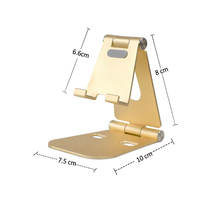 Support de téléphone pliable en aluminium en gros, réglable, portable, pour bureau et diffusion en direct