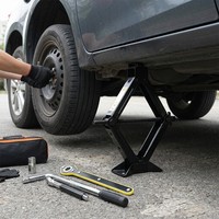 Kit de remplacement de cric à ciseaux pour pneu de secours, cric de levage pour véhicule, outil de réparation automobile d'urgence en extérieur sur le côté de la route