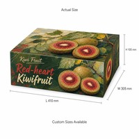 Op maat gemaakte bedrukte stevige geschenkdoos voor rode hartvormige kiwi premium fruitverpakking olieverfschilderij deksel basis groothandel