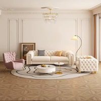 Ensemble de canapés en cuir et tissu, cadre en bois massif, pliable, personnalisable, style moderne classique de luxe léger, pour appartements grands/petits