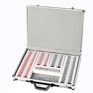 Instrumentos ópticos Juego de lentes de prueba óptica de medición Caja de Optometría de lentes de prueba óptica 266 con caja de aluminio Riim de metal brillante - Product Image 2