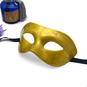 Halloween e Retro decorazioni per feste di natale bianco toppa per occhio ispessita maschera nera per adulti mezza faccia - Product Image 3