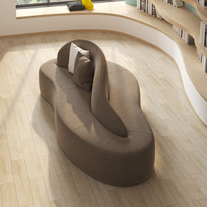 Sofá Curvo de Doble Cara en Tela Verde, Forma de Nube, para Área de Recepción, Diseño Minimalista, Muebles de Salón - Product Image 3