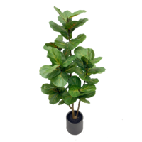 Plante artificielle moderne de 120 cm en pot, Ficus lyrata, verdure artificielle pour la décoration de bureau, étagère, console, comptoir de boutique