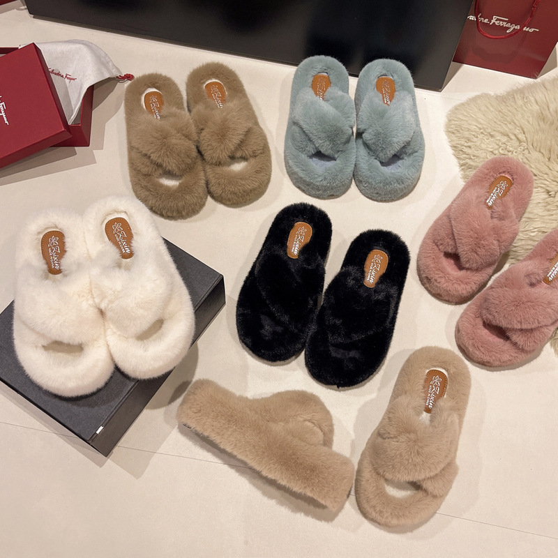 Greatslides Custom Women Furry Slippers Sandals