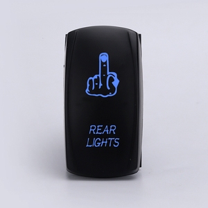Interrupteur à bascule automatique laser étanche universel DC 12V 5 broches interrupteur à bascule marche-arrêt avec lumière LED bleue pour voiture marine - Product Image 5