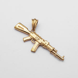 Hip Hop Punk paz impermeable 316 Acero inoxidable Pvd relleno chapado en oro joyería de moda colgante collares para hombres hombre - Product Image 5