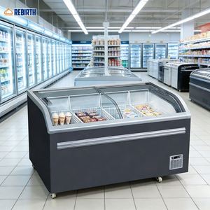 Congélateur commercial combiné pour supermarché, vitrine réfrigérée avec porte vitrée, équipement de congélation pour îlot de glace - Product Image 1