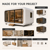 Cabane mobile clé en main de type Apple Pod avec vitres panoramiques pour camping, Airbnb, parc paysager, hébergement