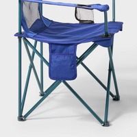 Chaises pliantes d'extérieur pour fabricants, dossier en maille, cadre en acier, chaises de camping portables avec deux porte-gobelets et sac de transport