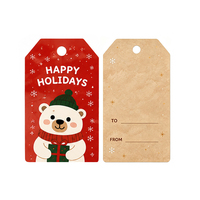 Étiquettes de Noël en papier kraft pour cadeaux, avec zone d'écriture vierge, pour emballage de cadeaux de Noël