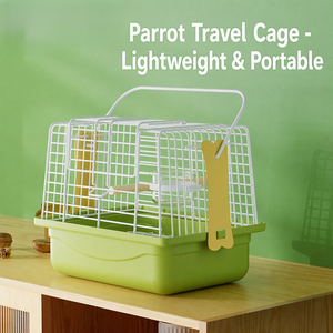 Jaula <span class=keywords><strong>de</strong></span> Viaje Plegable <span class=keywords><strong>para</strong></span> Loros Pequeños, Jaula Transportadora <span class=keywords><strong>de</strong></span> Aves Portátil con Asa <span class=keywords><strong>de</strong></span> Alambre <span class=keywords><strong>de</strong></span> Hierro <span class=keywords><strong>para</strong></span> Agapornis, Periquitos, Cacatúas - Product Image 1