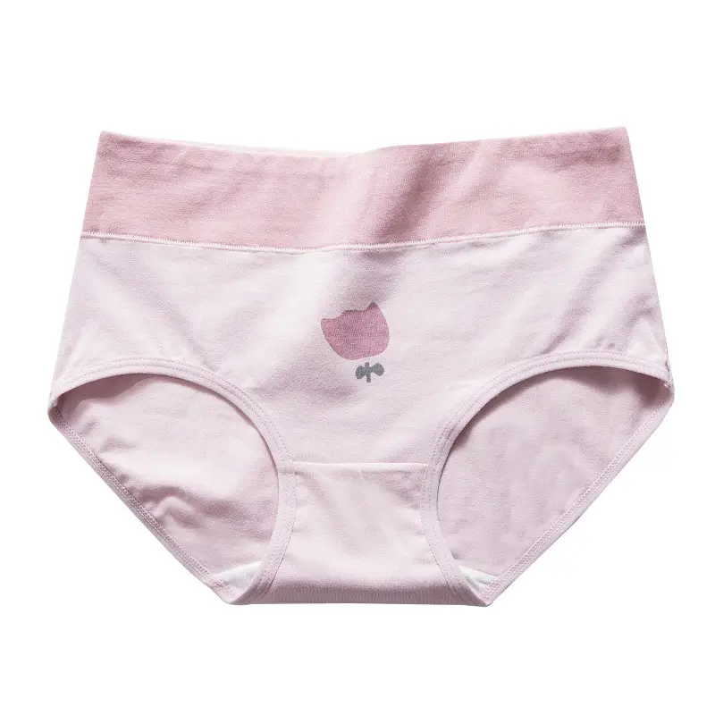 Bragas sin huellas estampadas de cintura alta para mujer, ropa interior de algodón, triángulo Abdominal, japonés, alta calidad