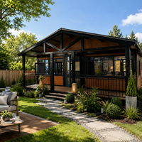 Cabaña Vacacional Familiar, Casa Modular Aislada y Económica, Casa Contenedor Pequeña con Estructura de Acero, Casa Contenedor Expandible