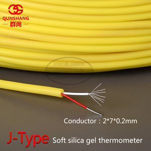 J tipe <span class=keywords><strong>2</strong></span>*24 AWG Gel silika lembut pengukur suhu kawat besi dan tembaga dan konduktor kompensasi tahan nikel - Product Image 2