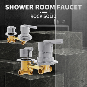 Robinet mélangeur thermostatique en laiton Proway avec inverseur, ensemble <span class=keywords><strong>de</strong></span> <span class=keywords><strong>douche</strong></span> et robinets muraux en laiton - Product Image 3