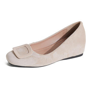 Zapatos planos casuales de gamuza con punta redonda y botones cuadrados, de corte bajo, para mujer, ideales para primavera y diversas ocasiones. - Product Image 5