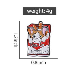 Karikatür kedi sigara kutusu emaye pimleri sevimli yavru hayvan broş sırt çantası giysi yaka rozetleri takı hediye çocuklar arkadaşlar için - Product Image 6