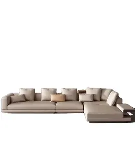 Диван из натуральной кожи Итальянский минималистский необычный комбинированный современный минималистский большой уголок вилла мебель для гостиной