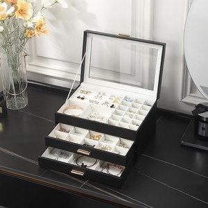 Spot New High-end European-style Princess Large-capacity Jewelry <b>Storage</b> Box Window Jewelry Boxes and Displays - Product Image 1