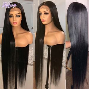 Оптовая продажа, парик из натуральных необработанных натуральных волос, прямые Hd-парики на фронтальной сетке, для черных женщин - Product Image 4